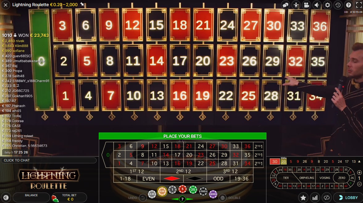 Studio of the Lightning Roulette with Live Dealer
